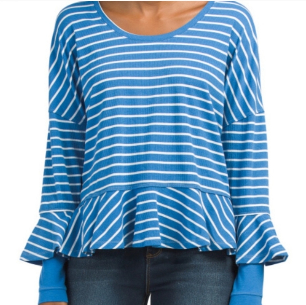 Free People Long-sleeve Peplum Top